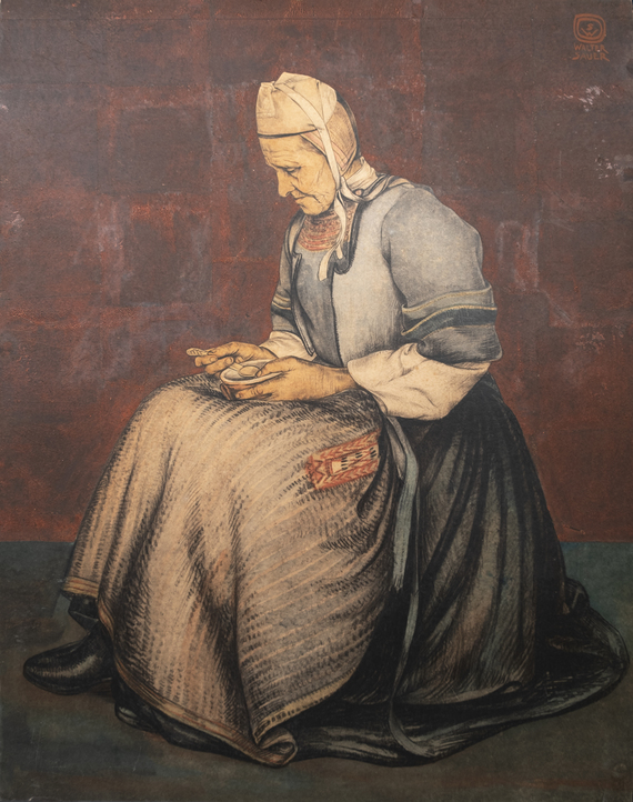   - Portrait de vieille bretonne &agrave; la tasse de potage 