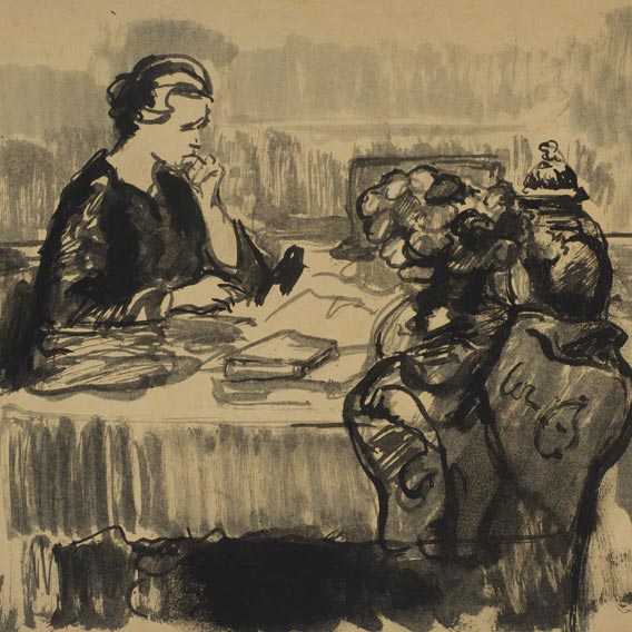 Albert Delstanche - femme à table