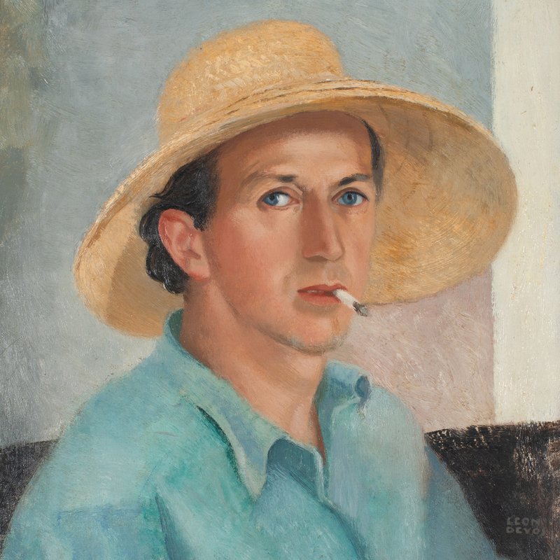 Léon Devos - Autoportrait à la cigarette 
